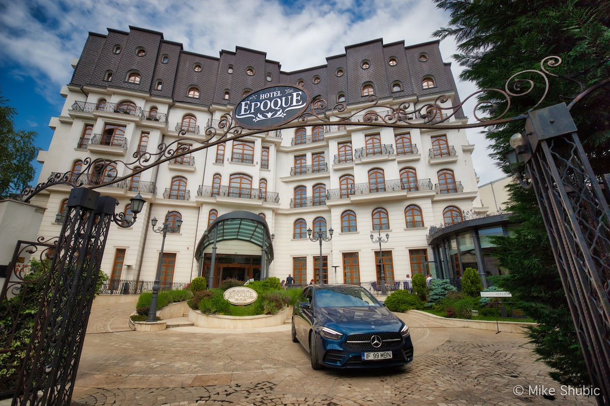 Cost of hotels in Bucharests -Epoque Hotel with Mercedes-Benz - Photo by Mike Shubic of MikesRoadTrip.com