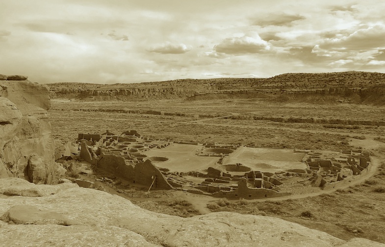 Chaco Canyon view of ruin from ridge - Photo by Mike of MikesRoadTrip.com