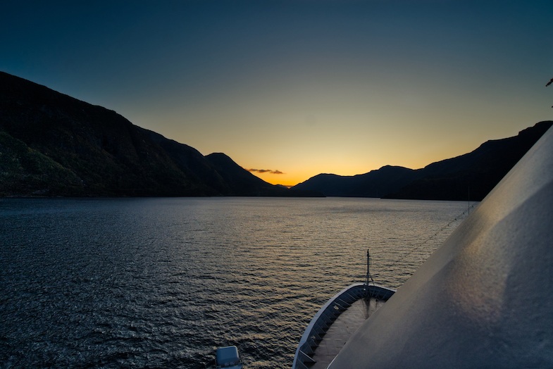 Bow of Viking Jupiter at sunset in Eidfjord - Photo by: Mike Shubic of MikesRoadTrip.com