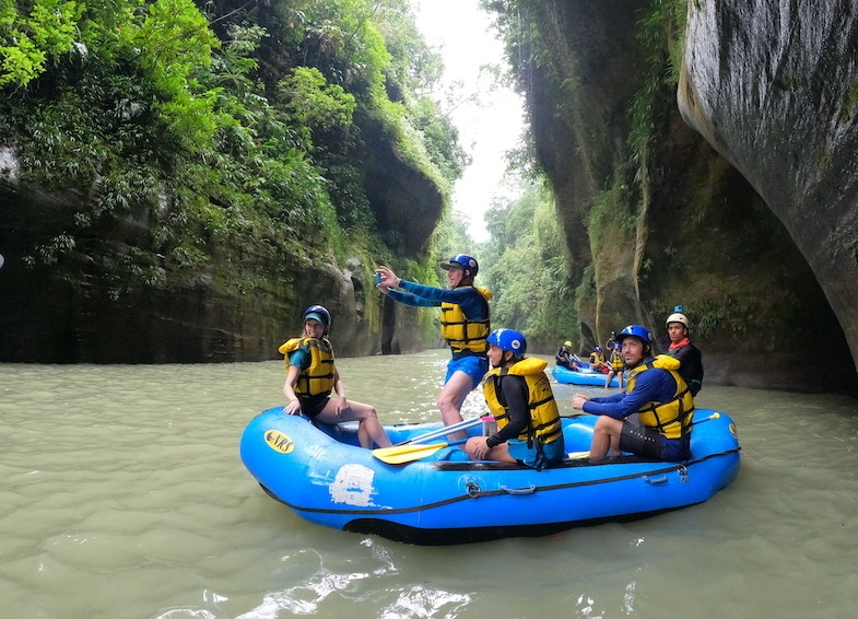 Rafting down the Guejar River in Colombia