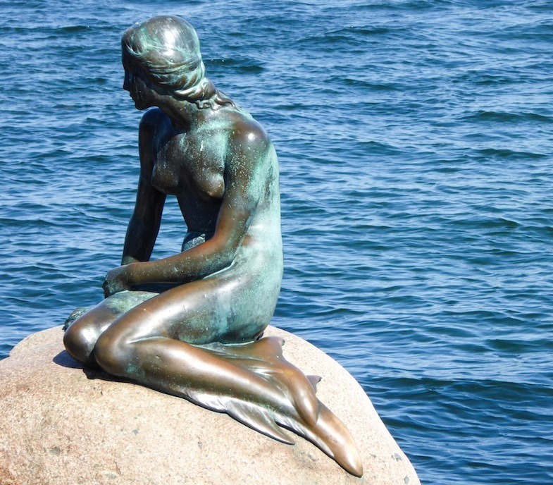 The Little Mermaid in Copenhagen, Denmark is one of the most popular roadside attractions in the country