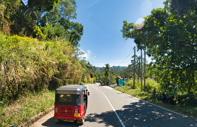 Tuk Tuk in road on Sri Lanka road trip