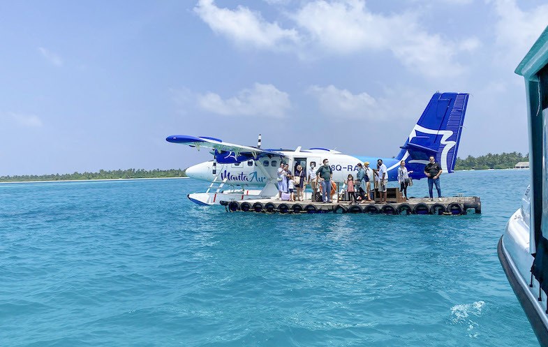 sea plane in the maldives