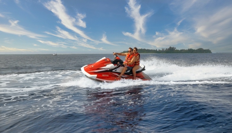 jet skiing in the Maldives 