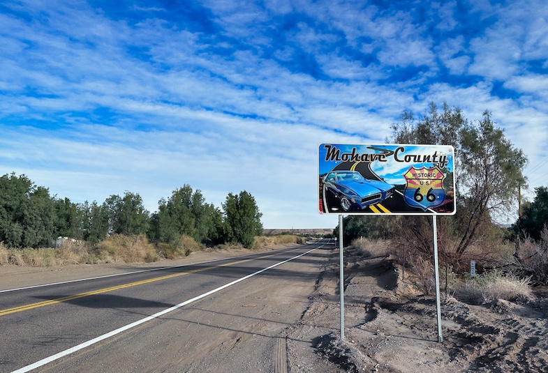 Mohave County road sign by Mike Shubic