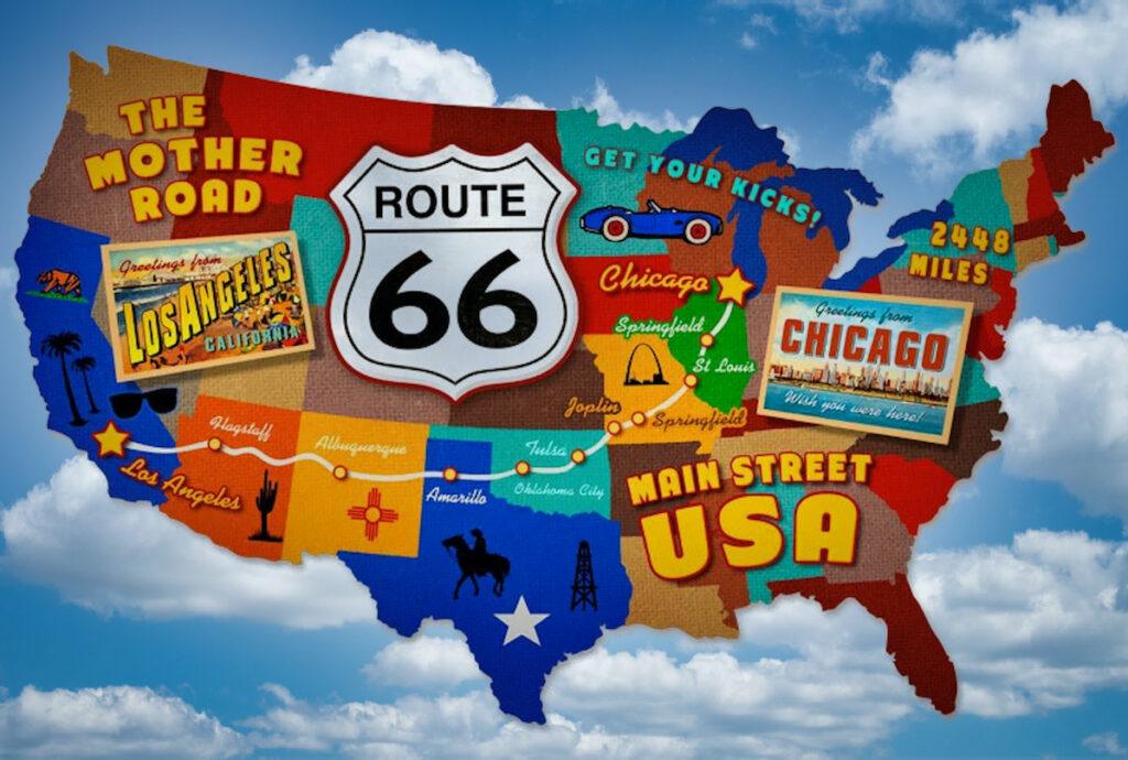 Route 66 road trip map