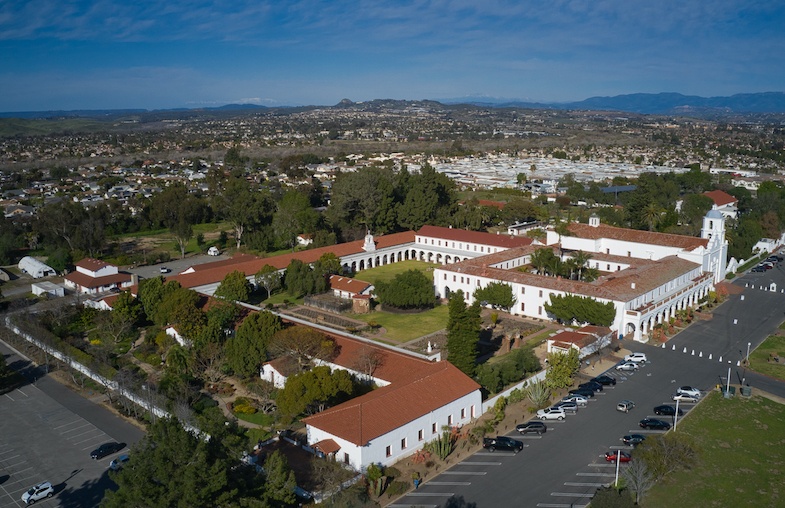 Mission San Luis Rey aerial photo of the grounds. Photo by Mike Shubic