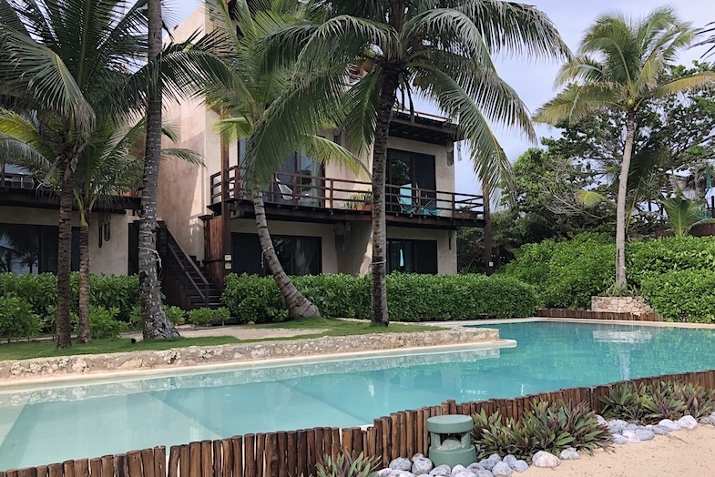 Pool area at Maria del Mar in Tulum Mexico