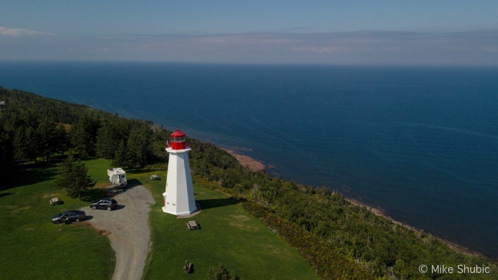 ape George lighthouse aerial photo by MikesRoadTrip.com