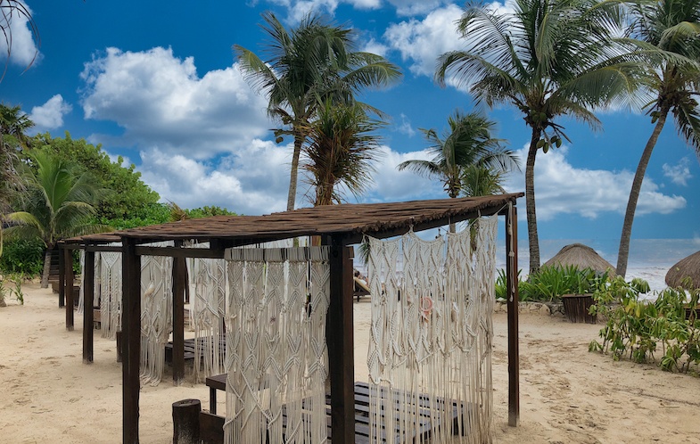 Beach area at Maria del Mar hotel in Tulum 