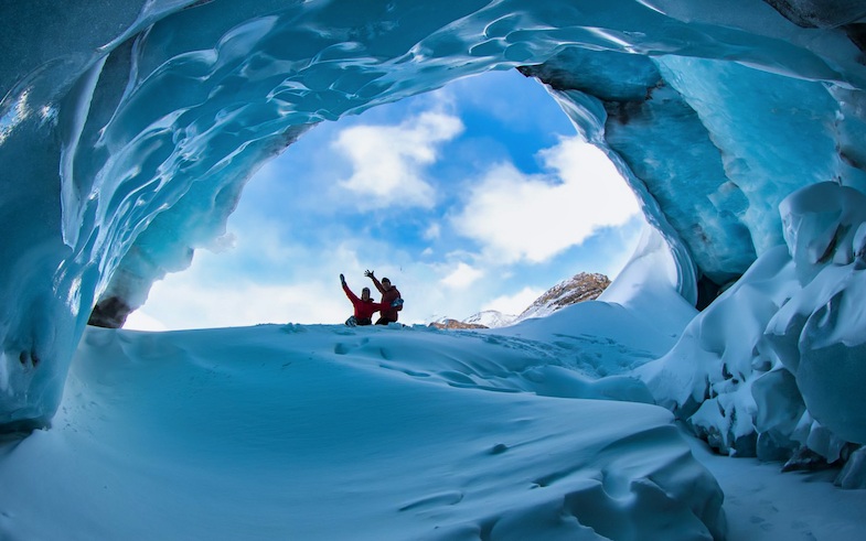 Ice Cave in the Athabasca Glacier is one of the natural wonders of Canada