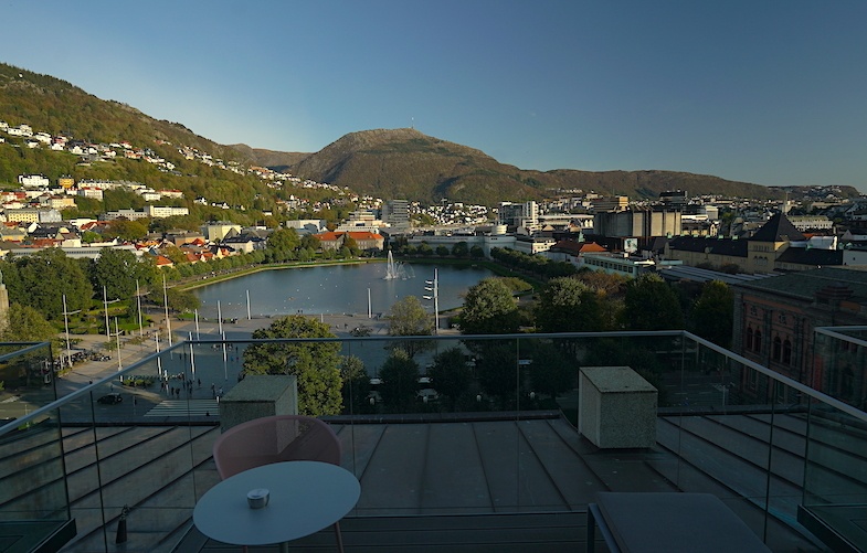 View of Bergen from hotel balcony