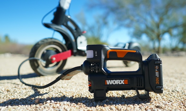 Worx portable air compressor - Photo by Mike Shubic of MikesRoadTrip.com 