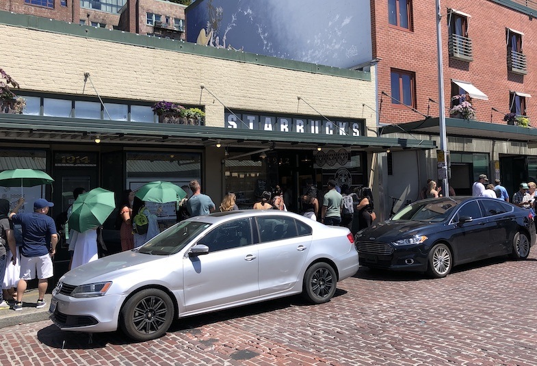 The original Starbucks at Pike Place Market in downtown Seattle