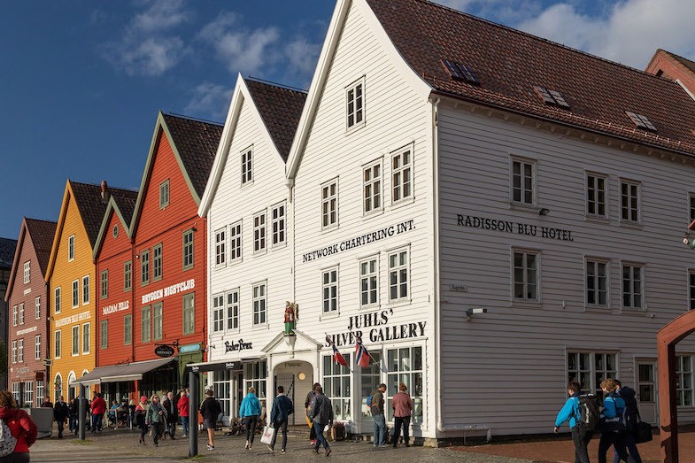 Colorful buildings in Bergen Norway