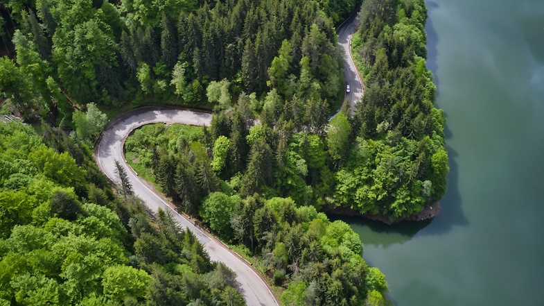 road along Transfagarasan in Romania