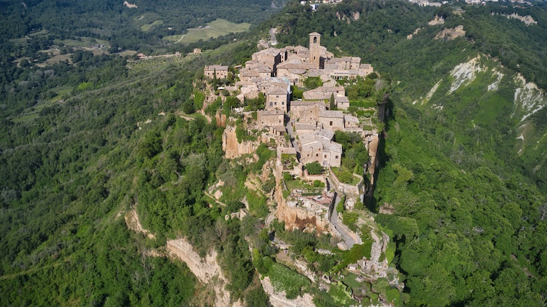 Civita di Bagnoregio aerial straight down - photo by: Mike Shubic