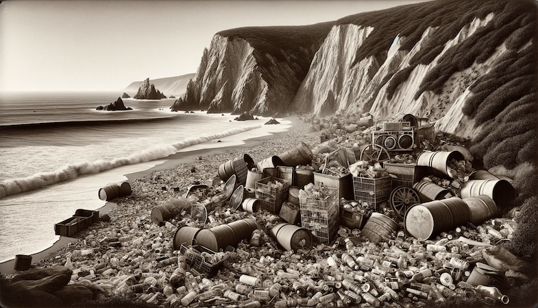 what glass beach would have looked like 100 years ago with trash on the beach