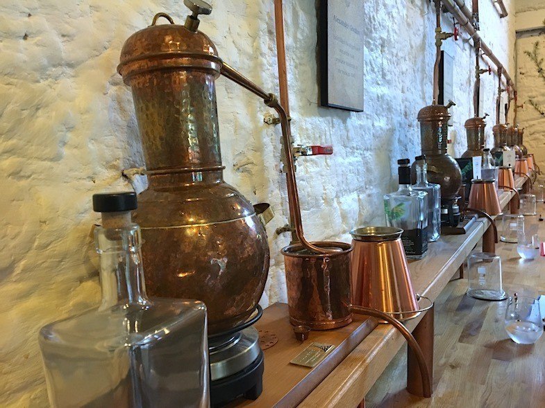 Miniture copper gin stills - Photo by: MikesRoadTrip.com