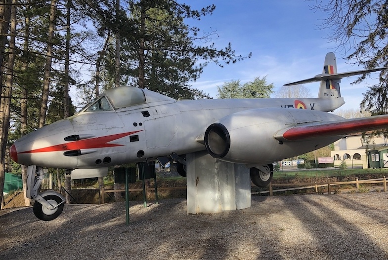 Airplane at the top of the Citadel of Dinant