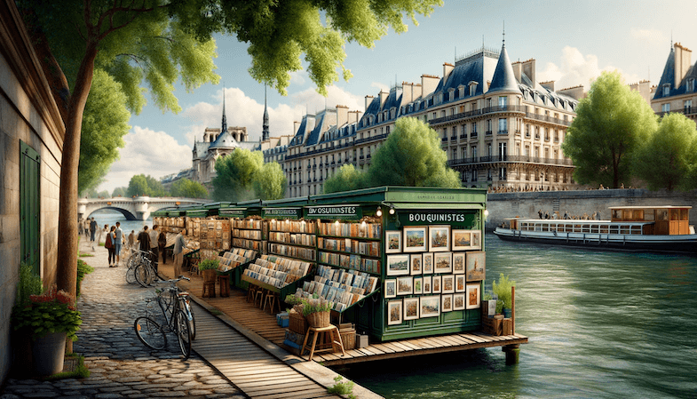 Bouquinistes along the Seine River