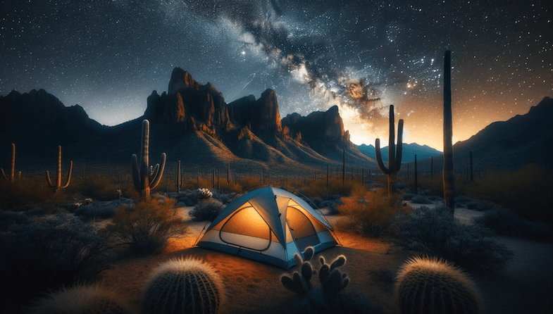 Camping under a canopy of stars at Vulture Mountains Recreation area