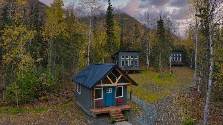 BlueWater BaseCamp cabins - Aerial photo by Mike Shubic