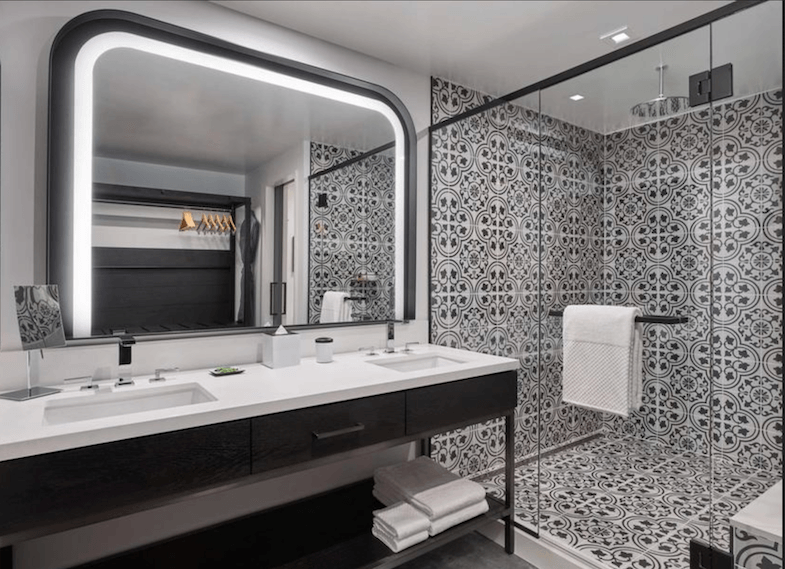 King Suite bathroom at Canopy by Hilton San Antonio Riverwalk