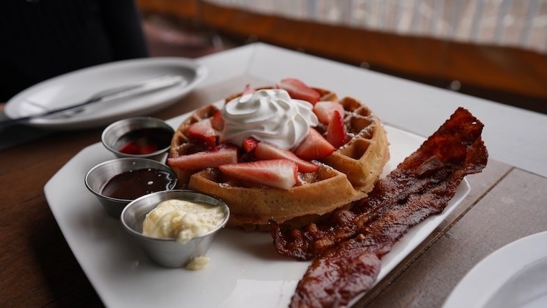 Crispy Belgian Waffle as a dessert at Creekside Bistro in Sedona - Photo by: Mike Shubic