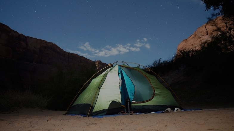 Moonlit sky in along the Colorado River at Horseshoe Bend