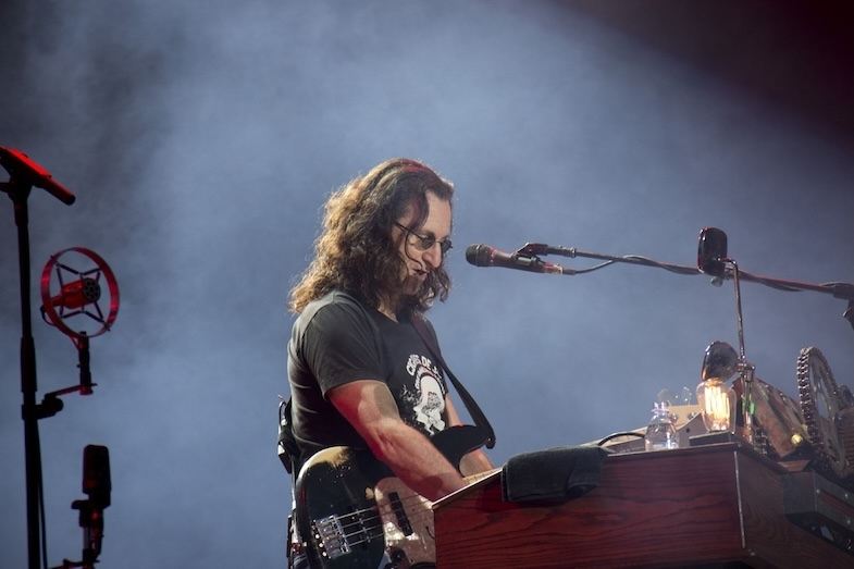 Getty Lee of Rush performing at the Quebec City Music Festival