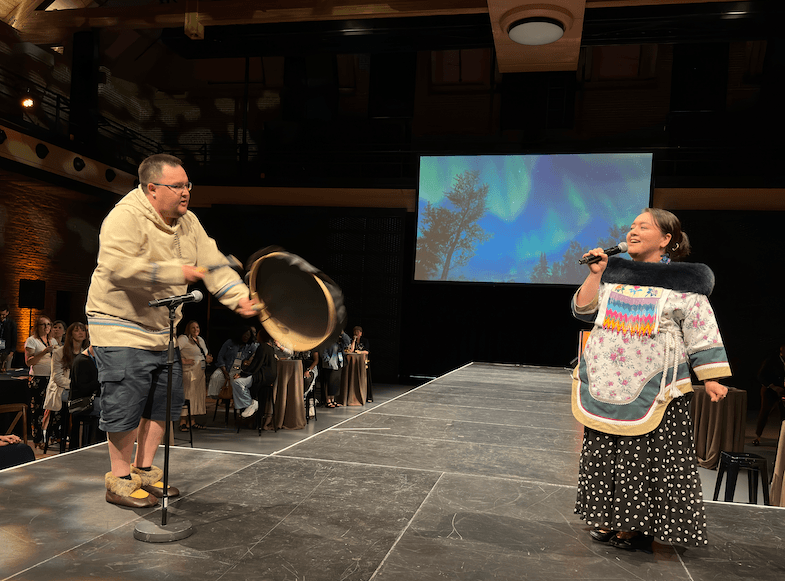 Indigenous performers at Voltigeurs de Quebec Armoury