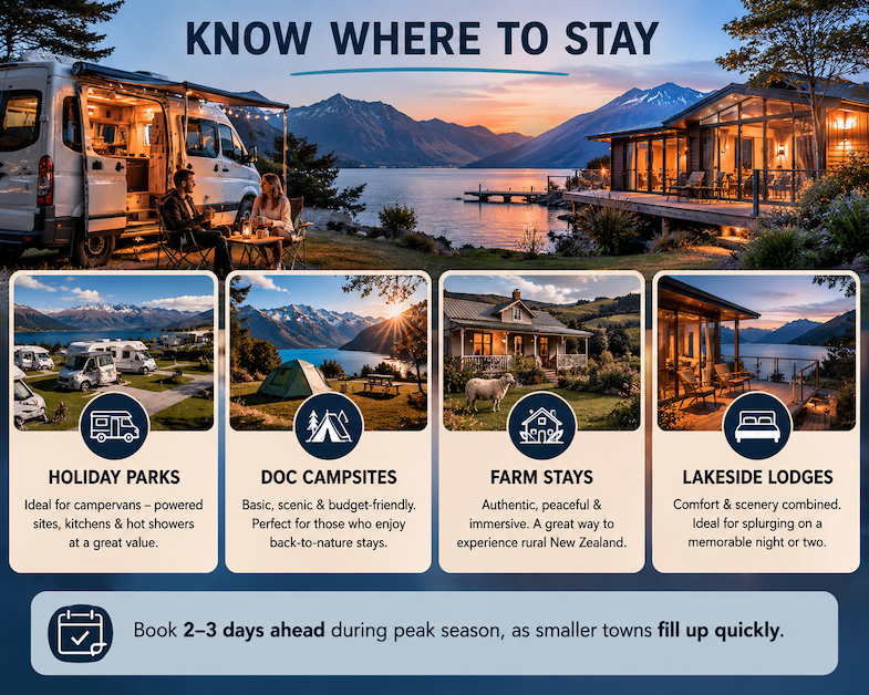 where to stay while on a road trip around New Zealand