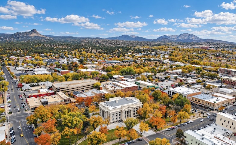 Downtown Prescott Arizona during fall